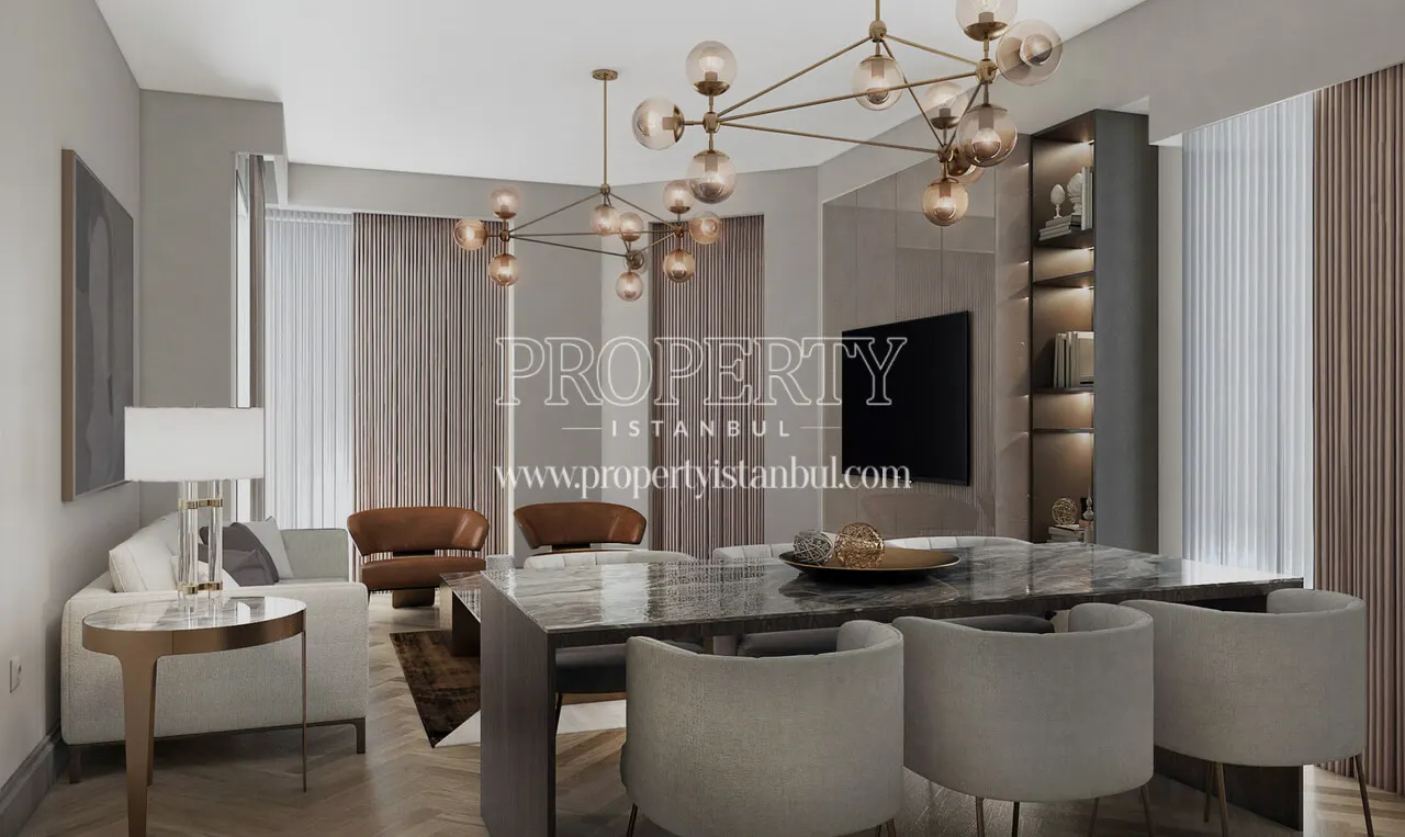 Dining room of an apartment in Dunya Sehir Kartal