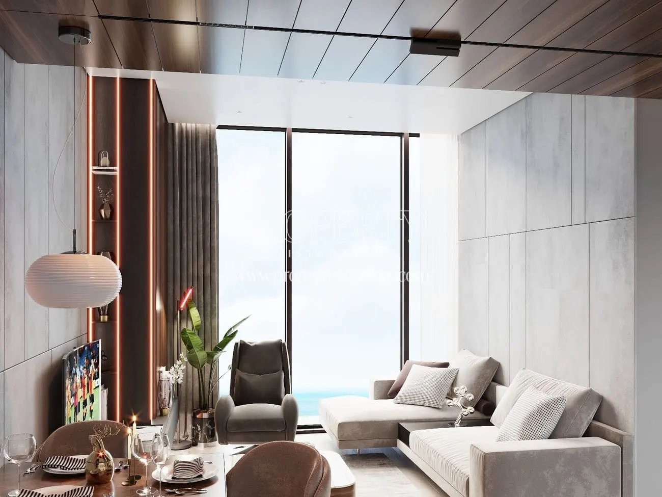 Living room view of an apartment in GS Leo Residence