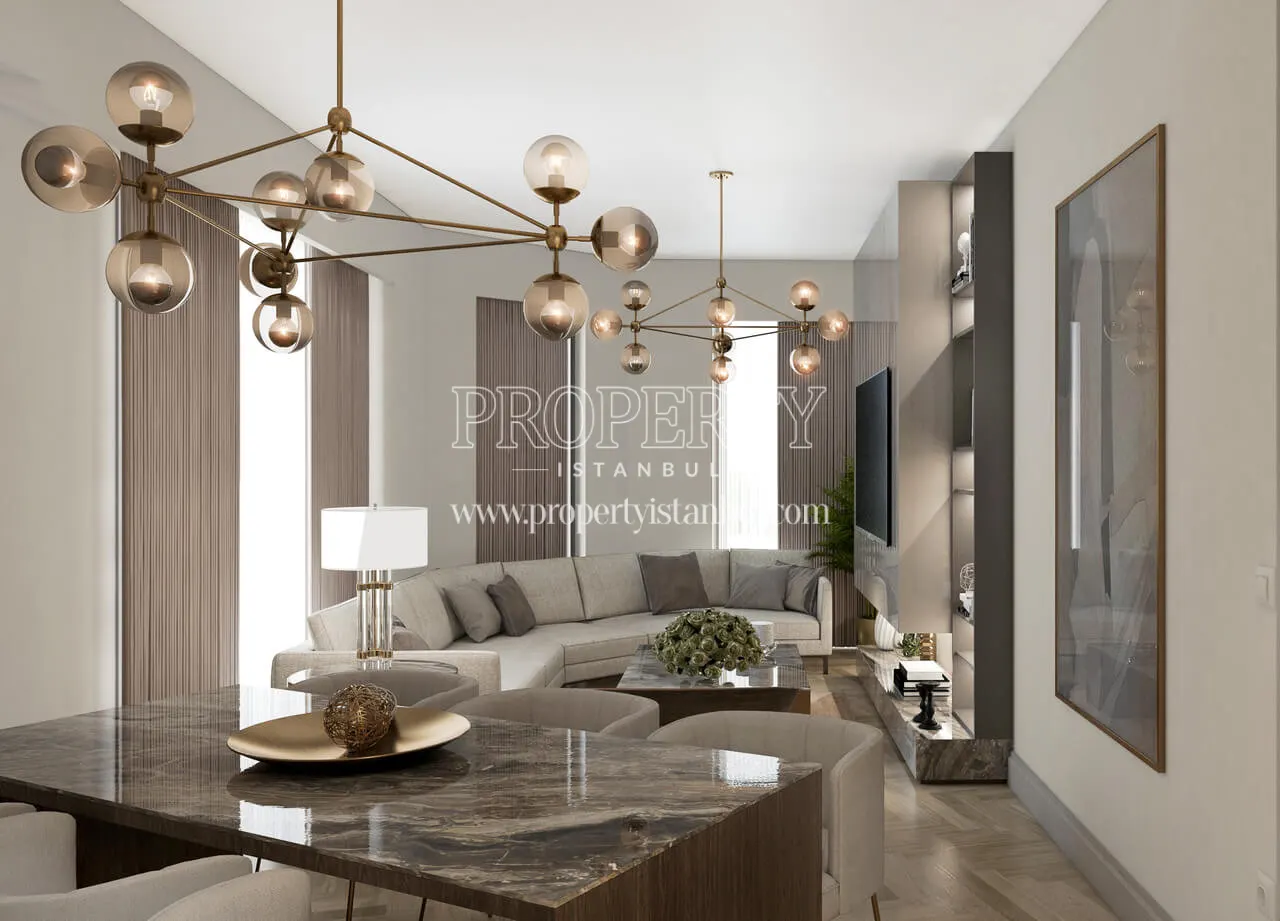 Living room of an apartment in Dunya Sehir Kartal