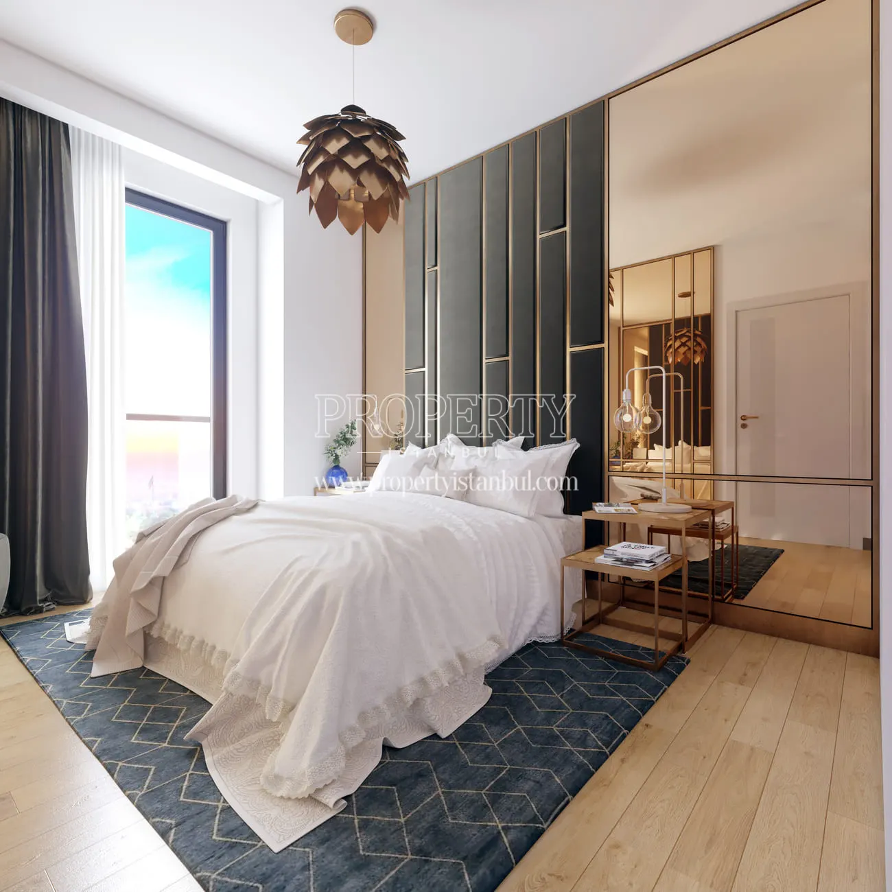 bedroom of an apartment in Resim Modern Kagithane