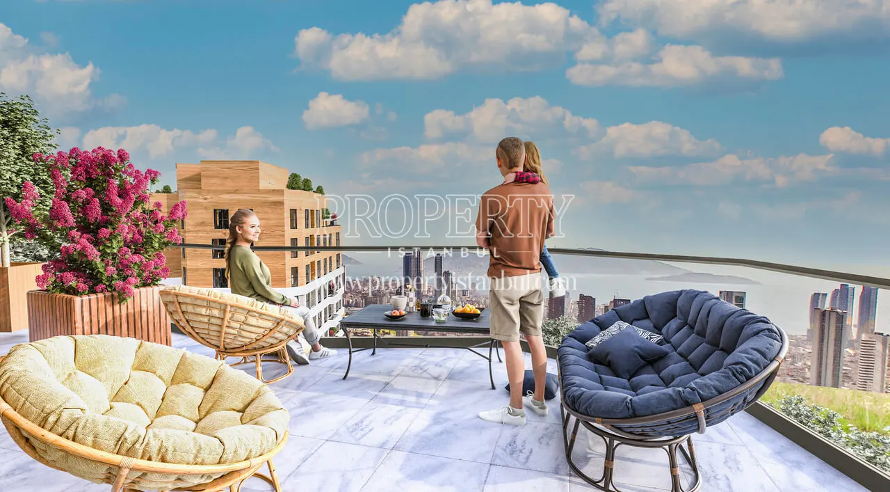Terrace of an apartment in Dunya Sehir Kartal