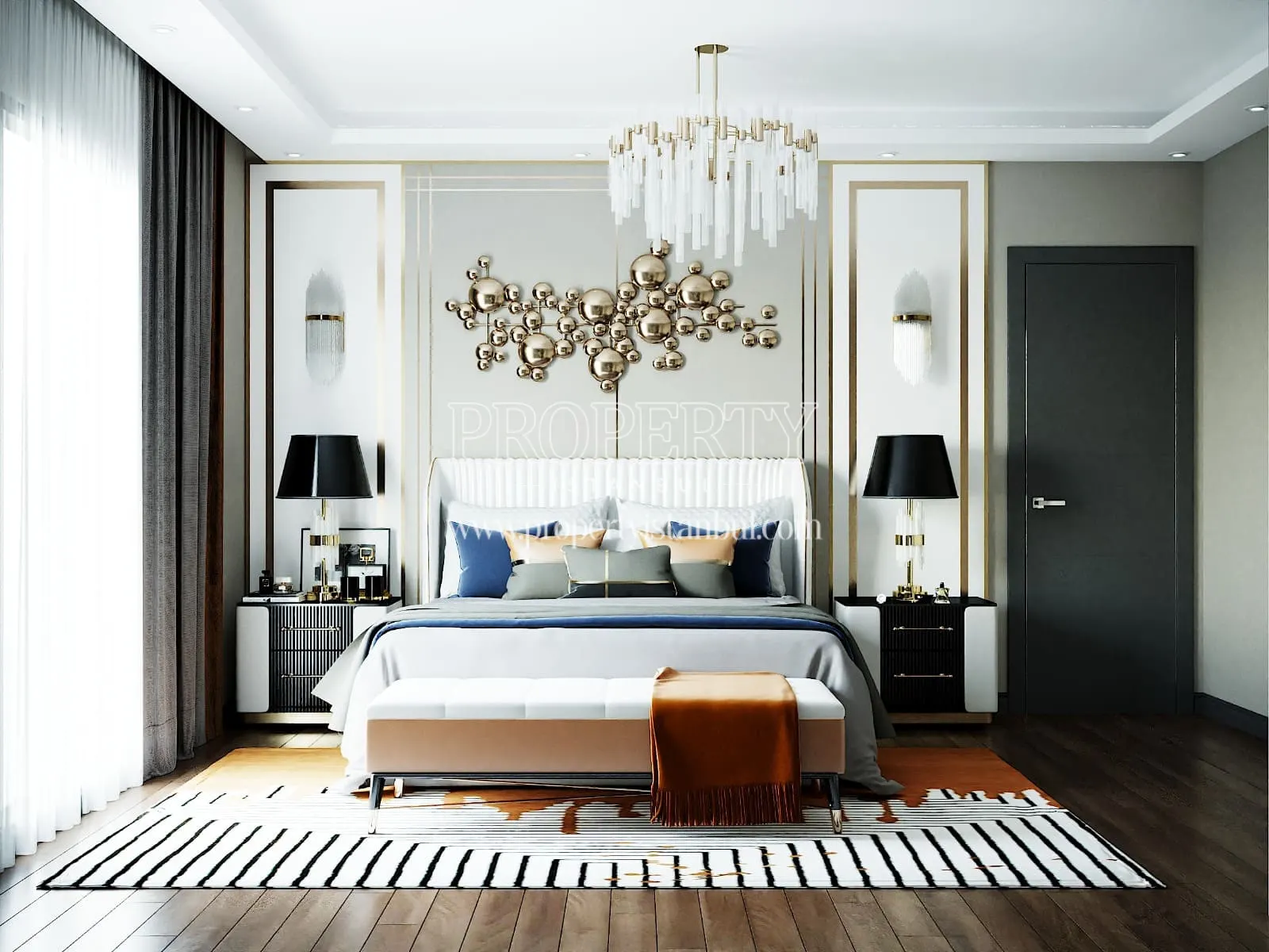 Master bedroom of an apartment in Mostar Mahal