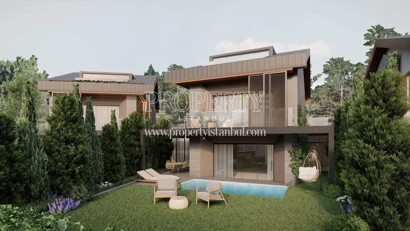 Outdoor view of a villa in Flamingo Zekeriyakoy