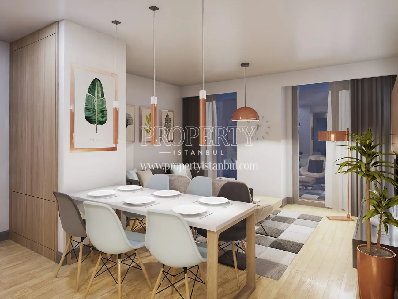 dining room of an apartment in Resim Modern Kagithane