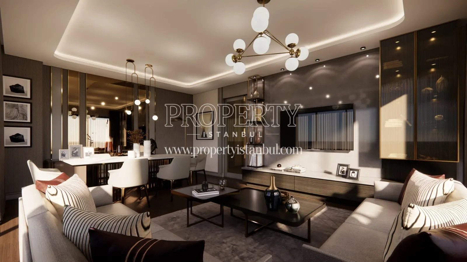 Living room of an apartment in Mansion Basaksehir