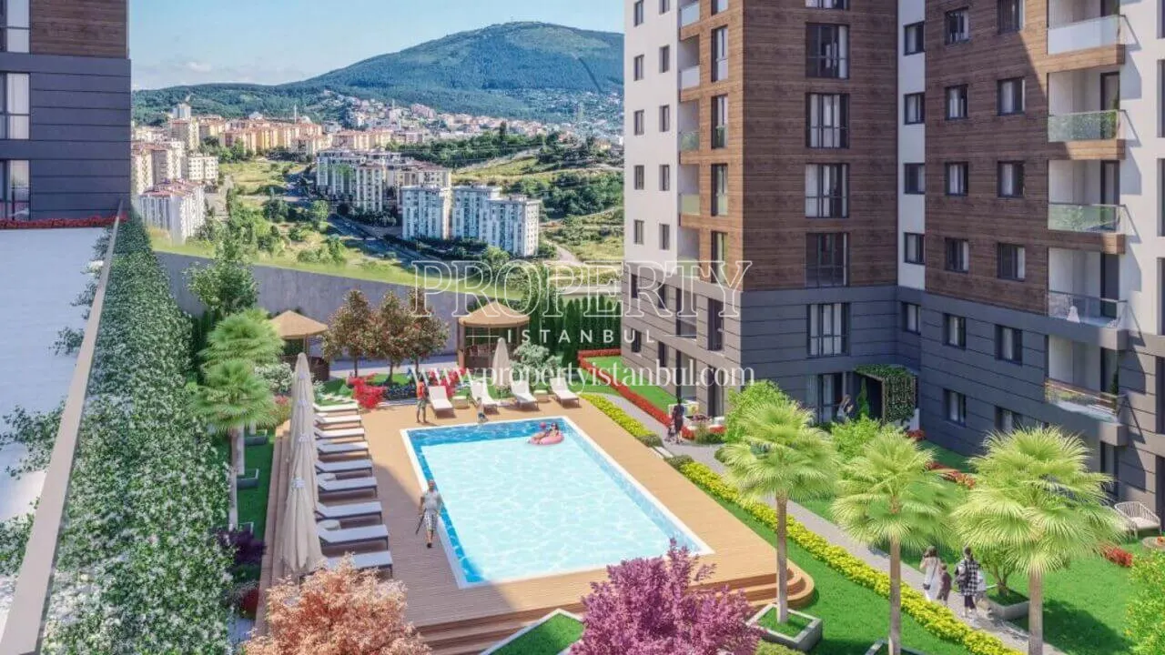 Top view of swimming pool in MSY Nefes