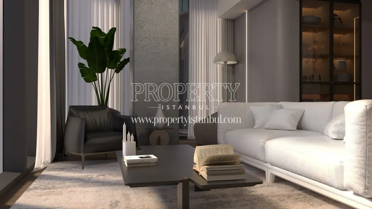 Living room of an apartment in Aston Levent