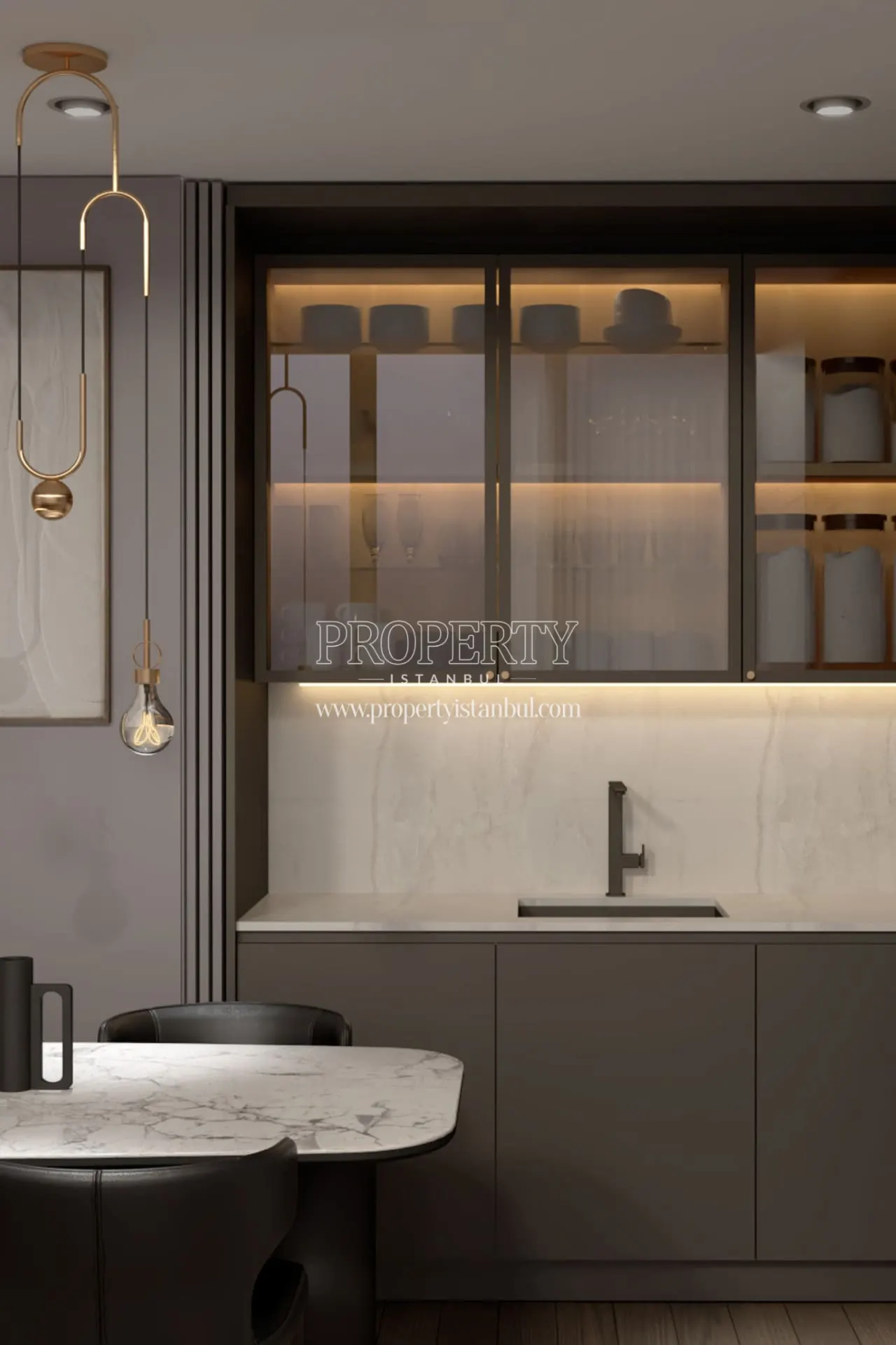 Kitchen of an apartment in Aston Levent
