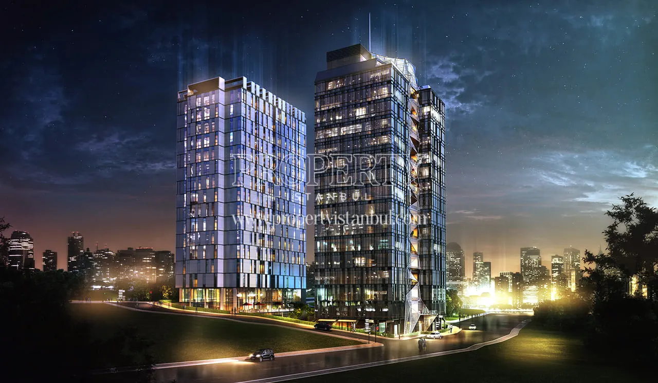 Night view of Aston Levent