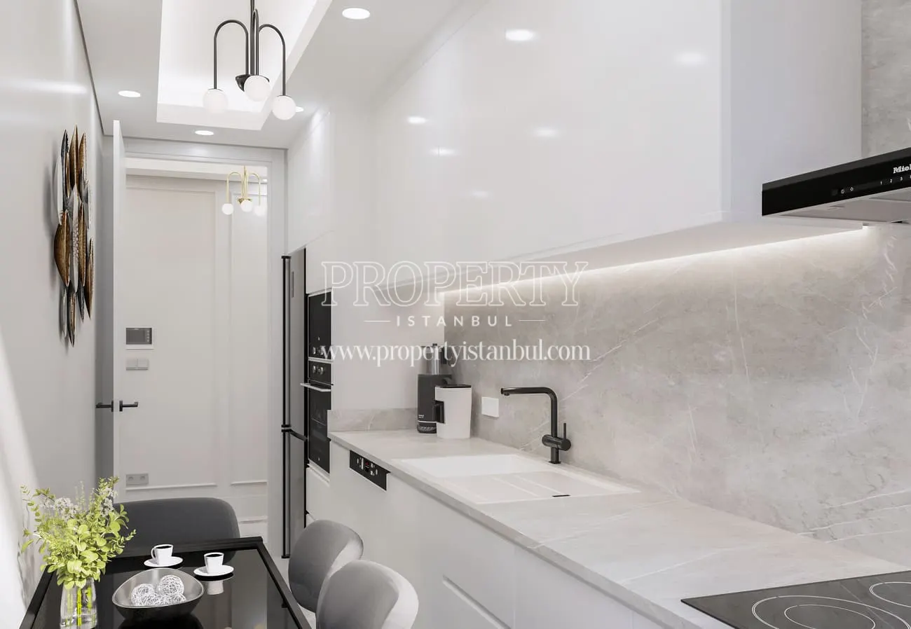 Kitchen of an apartment in Pera Blue Beyoglu