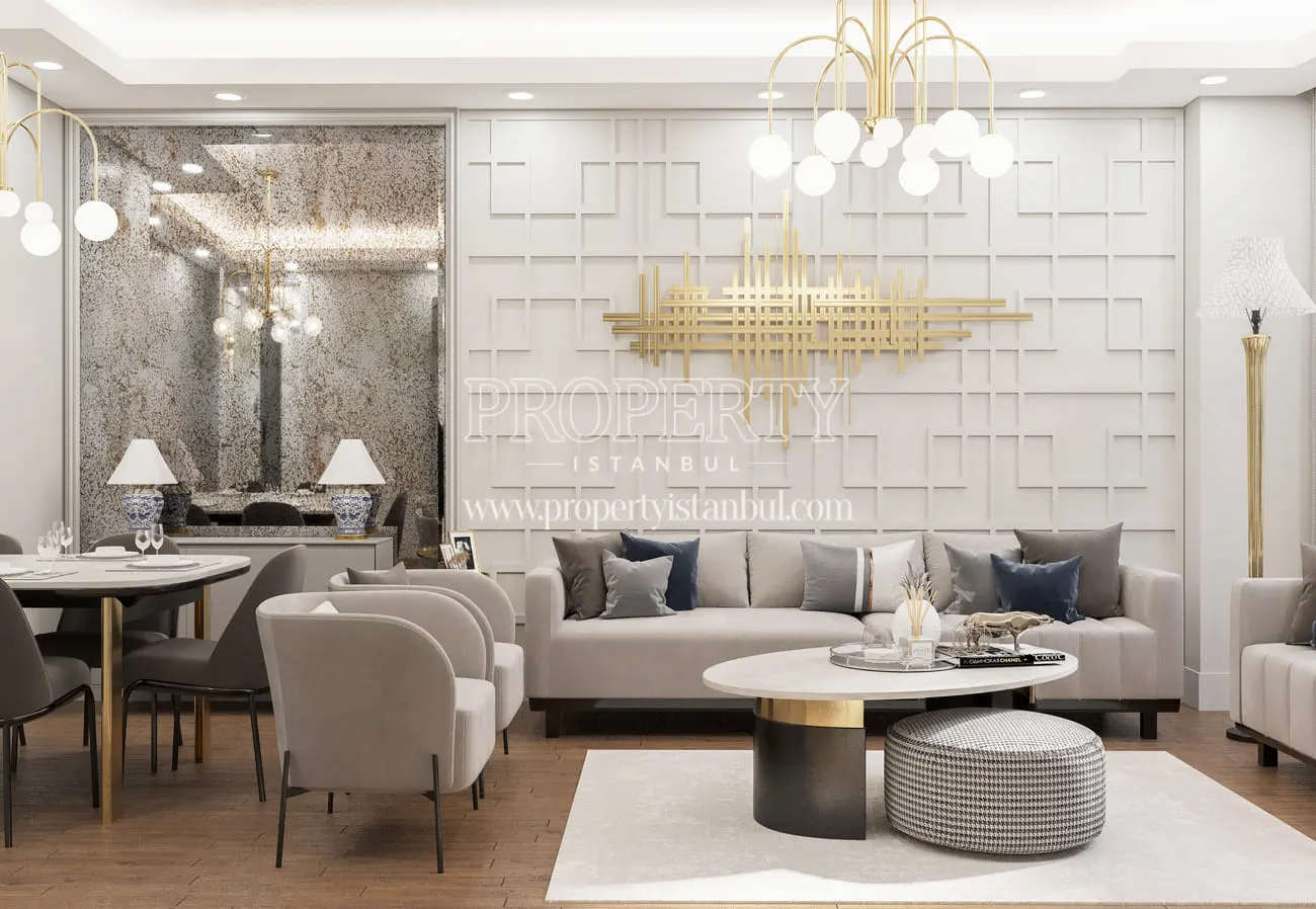 Living room of an apartment in Pera Blue Beyoglu