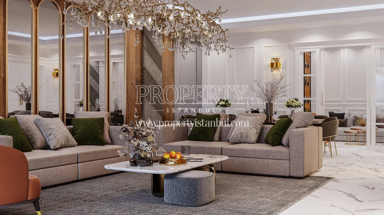 Living room of an apartment in Kuleli Evleri La Marin