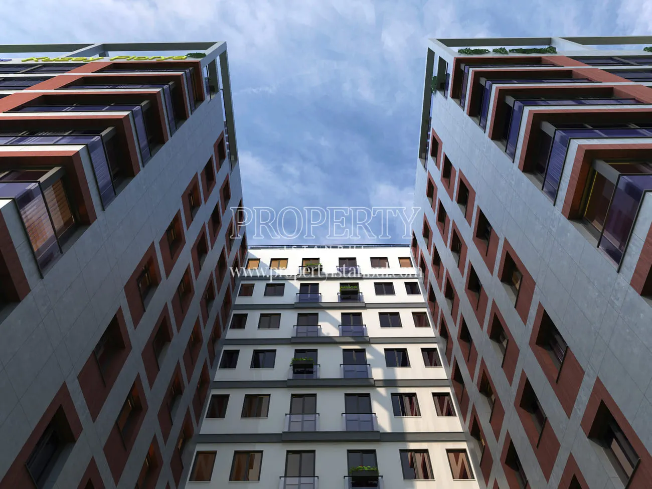 Bottom view of a building of Kuzey Florya