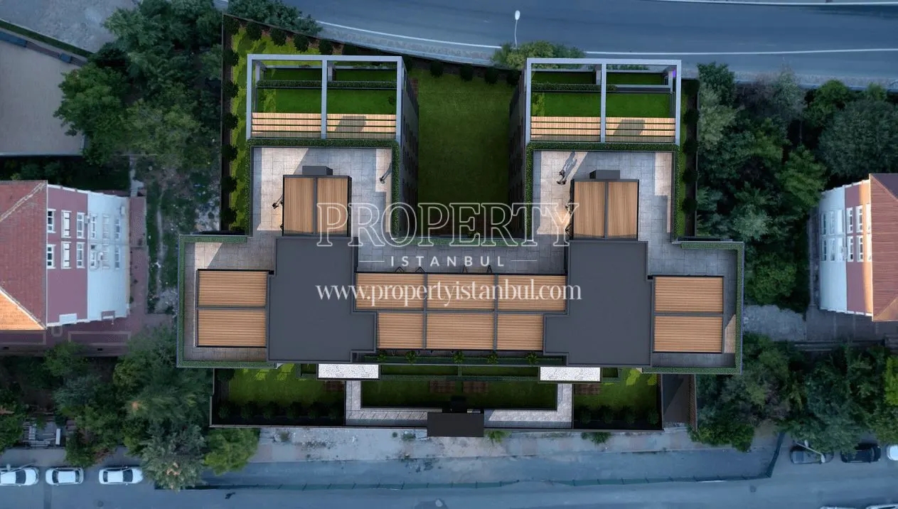 Drone view of a building of Kuzey Florya