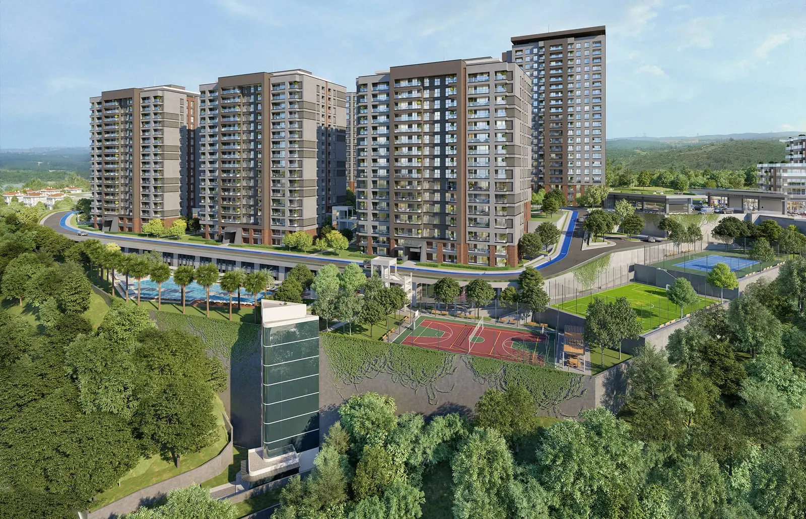 5. Levent Korupark with its sports courts below the blocks