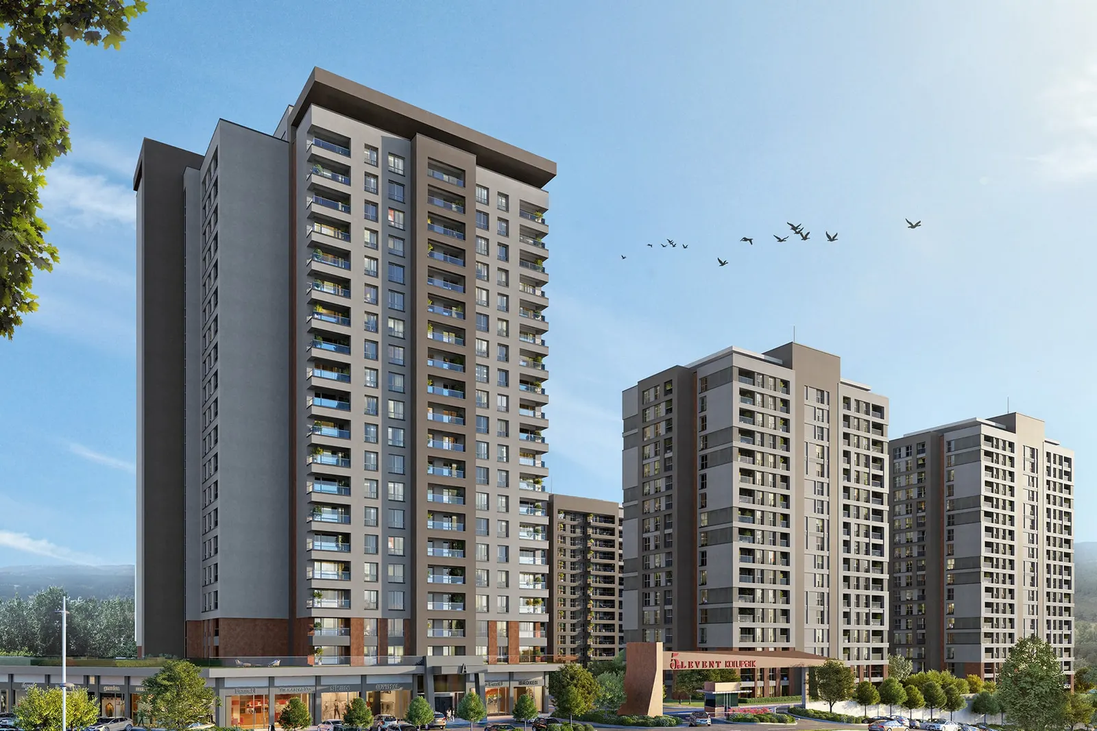 5. Levent Korupark towers seen from the road