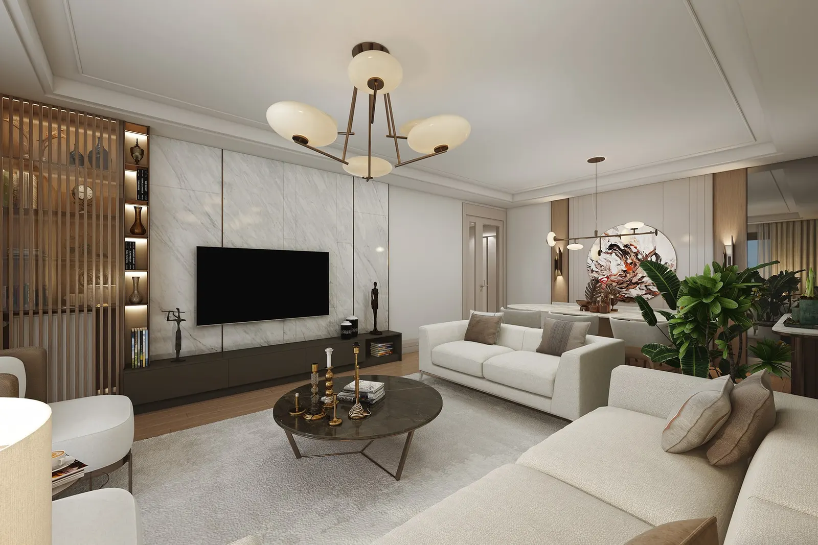 Living room in a 5. Levent Korupark apartment
