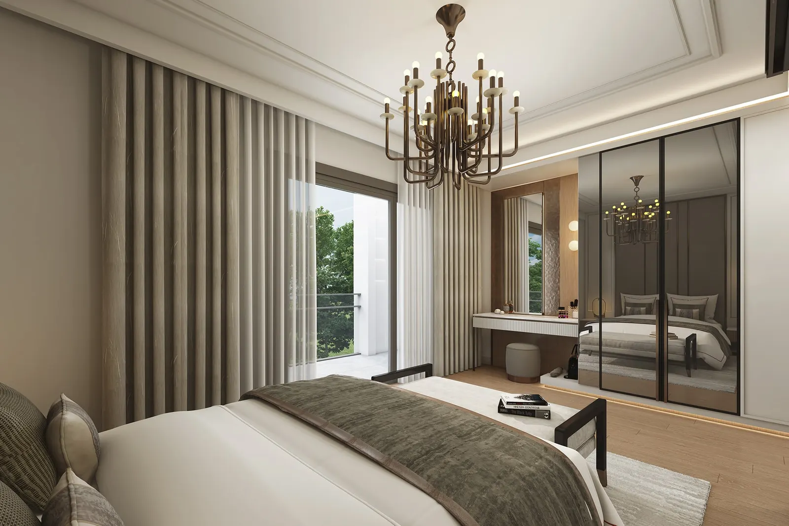 Bedroom in a 5. Levent Korupark apartment