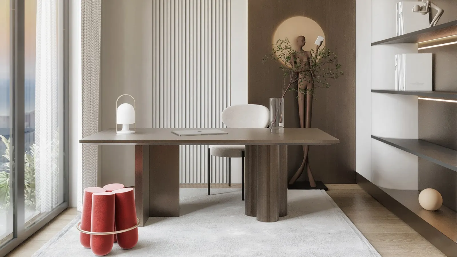 Study corner in an Acibadem Konaklari apartment