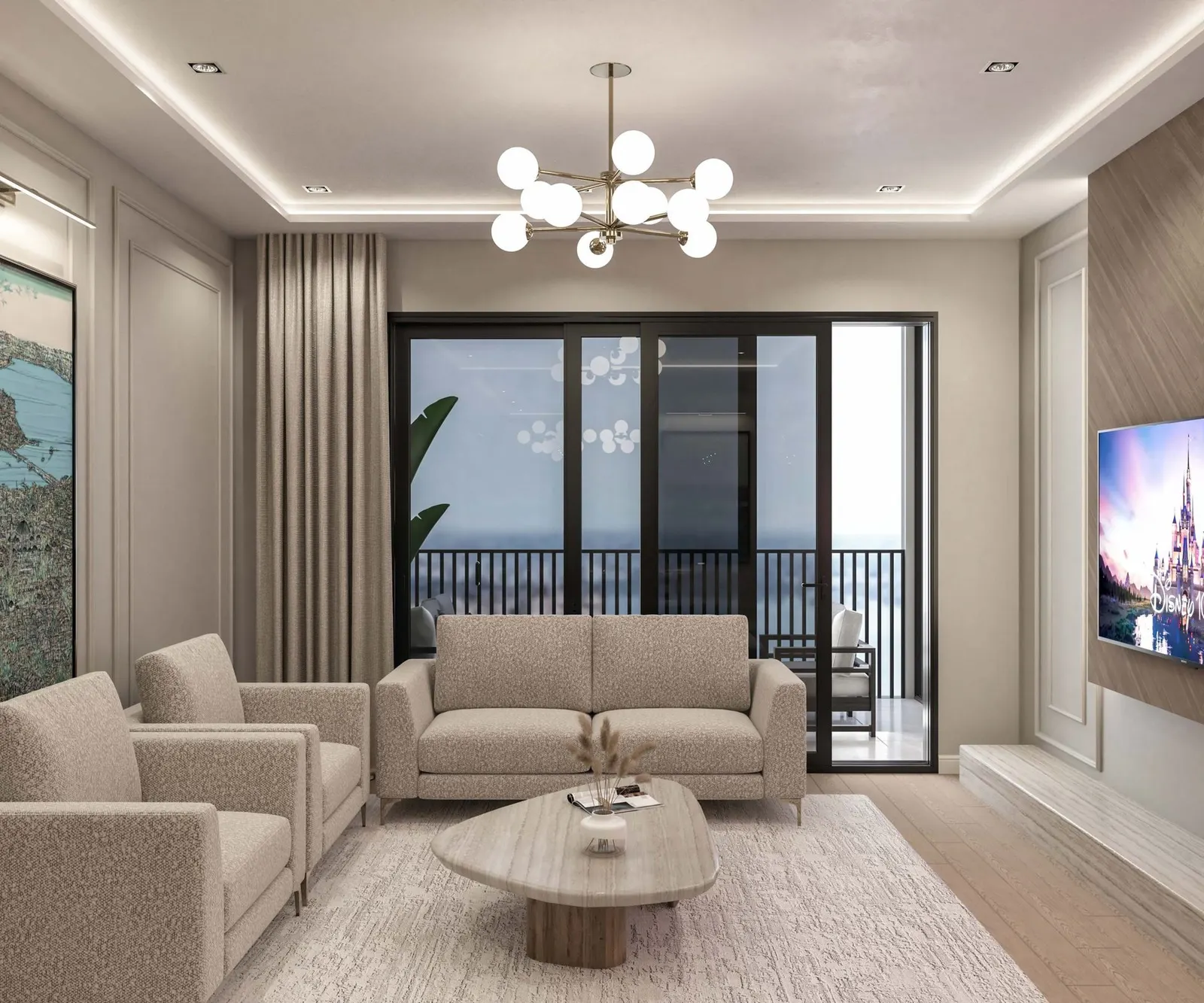 Living room in the Ada Yapi Bulgurlu show apartment