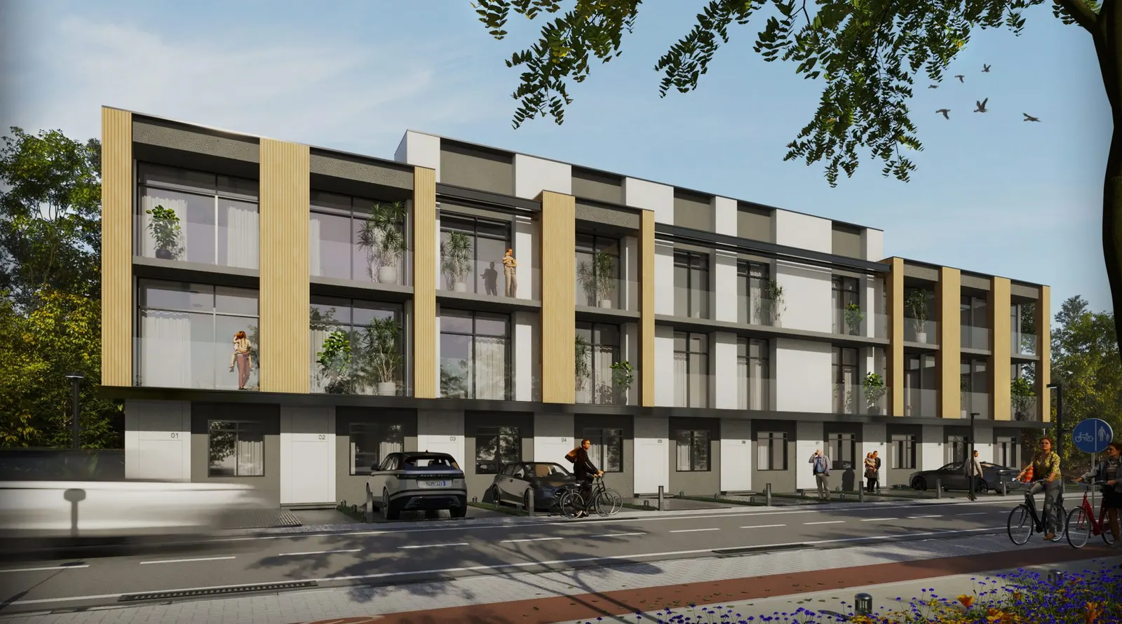 Street view of the Afra Park villas