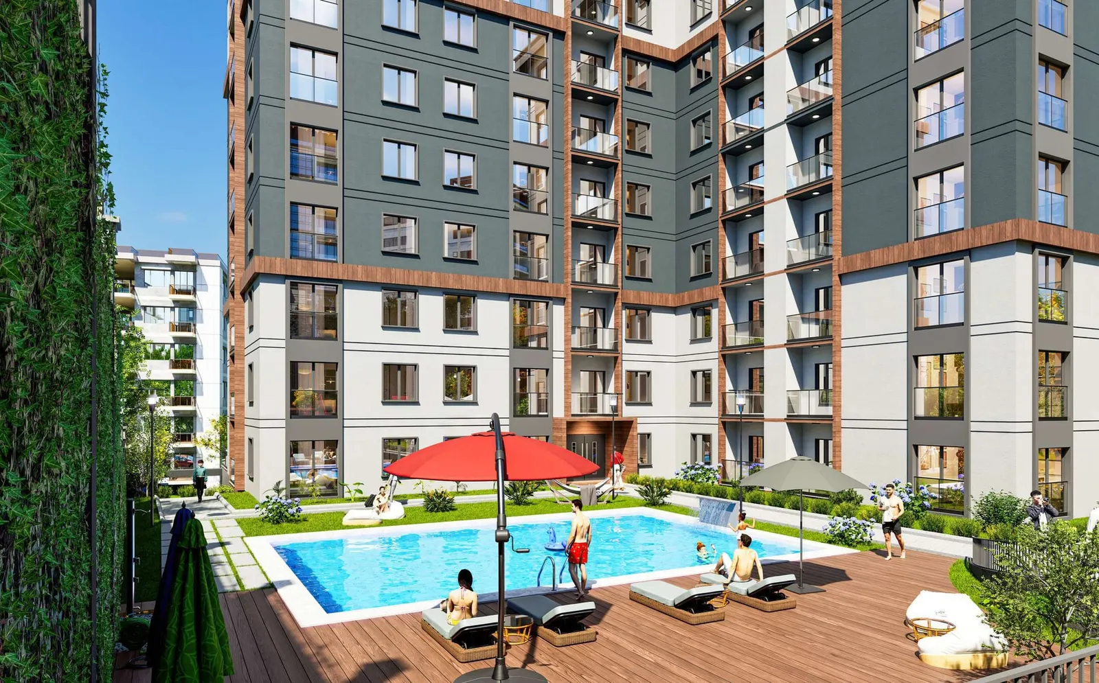 Outdoor pool and deck at Altas Loca