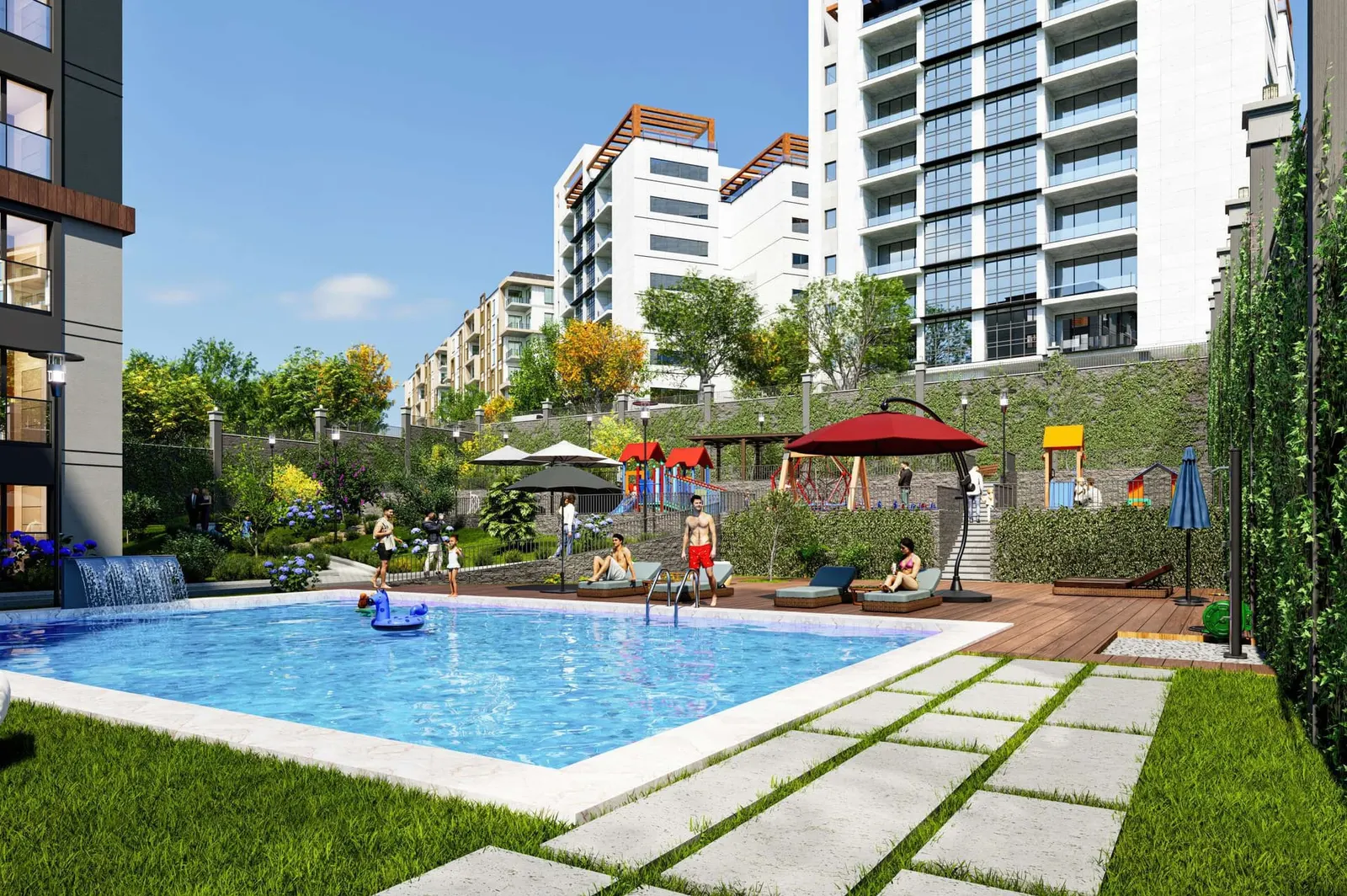 Pool and gazebos in the Altas Loca garden