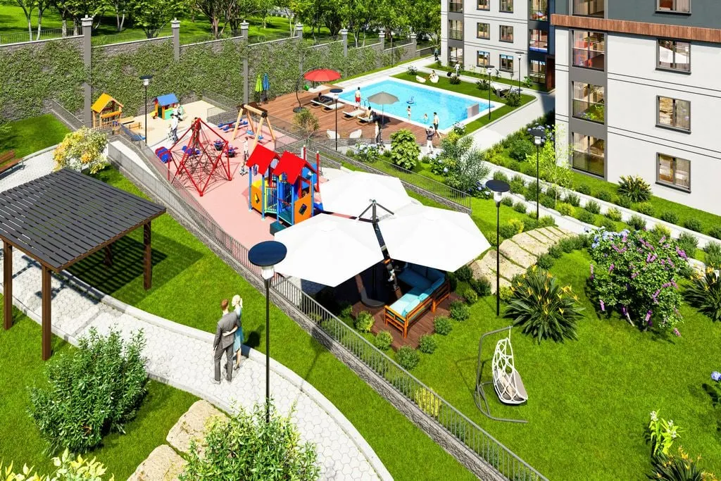 Children's playground and gazebos at Altas Loca