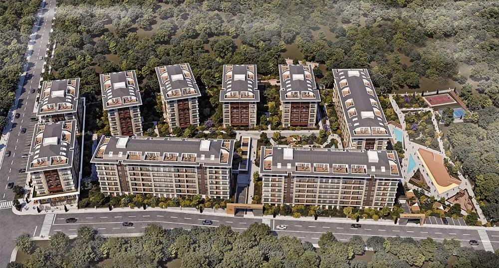 Aerial view of the Alya Merkezefendi blocks