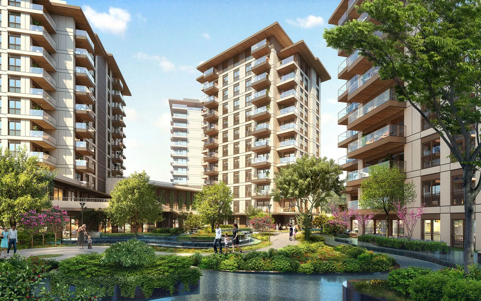 Courtyard pond at Avrupa Residence Sisli 2
