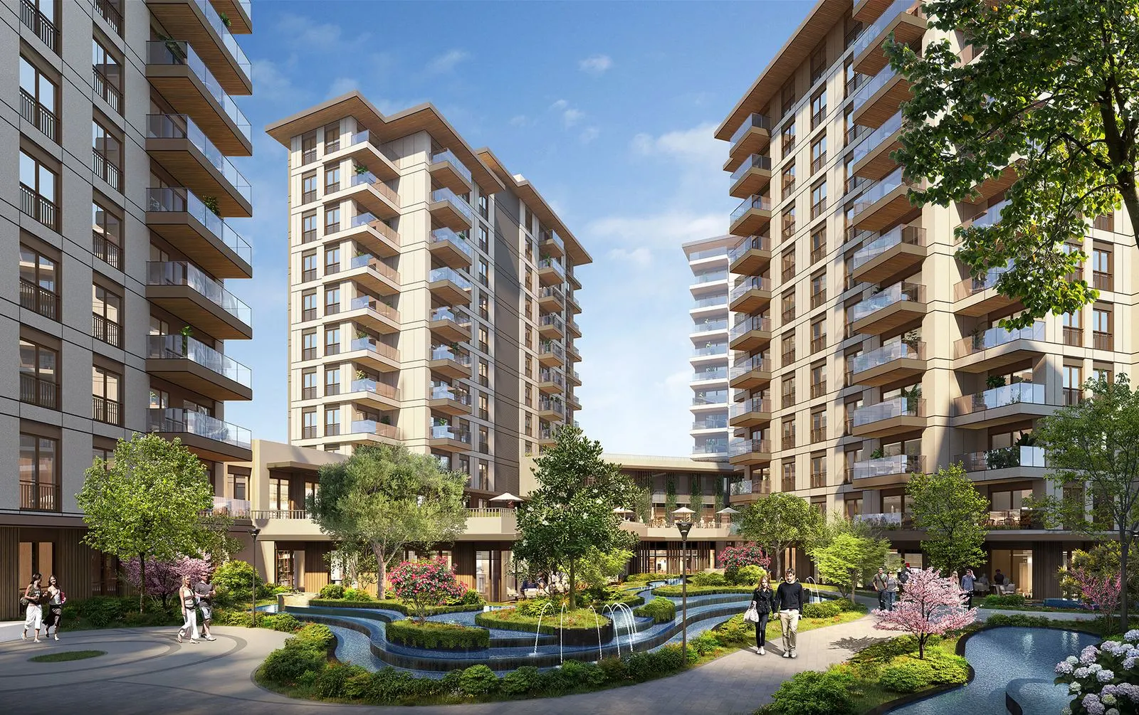 Blocks and gardens of Avrupa Residence Sisli 2