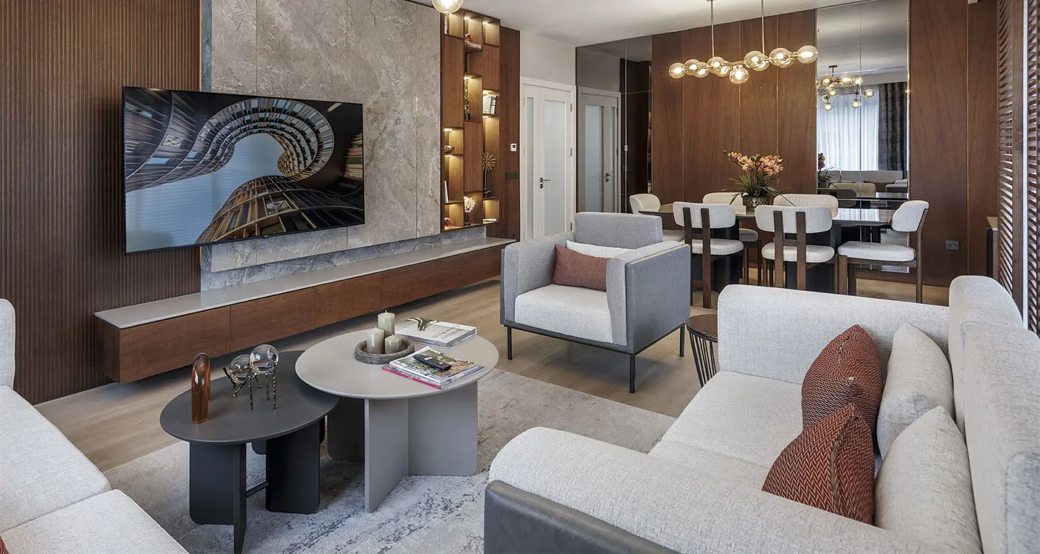 Living room of an Avrupa Residence Sisli 2 apartment