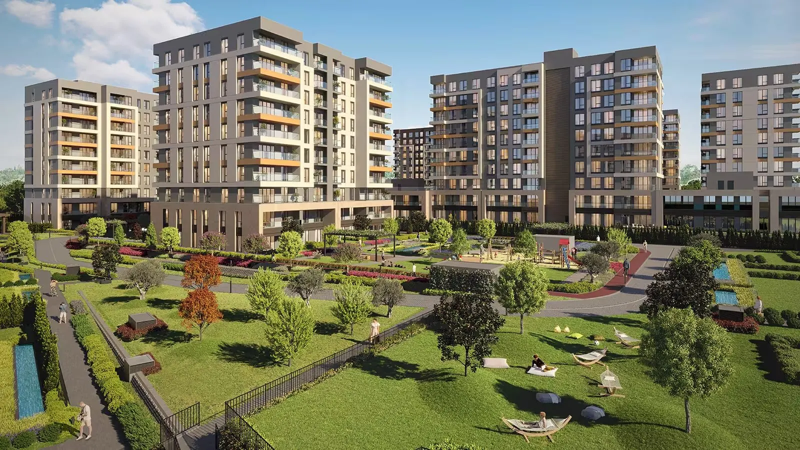 Basaksehir Avrasya 3 blocks and gardens