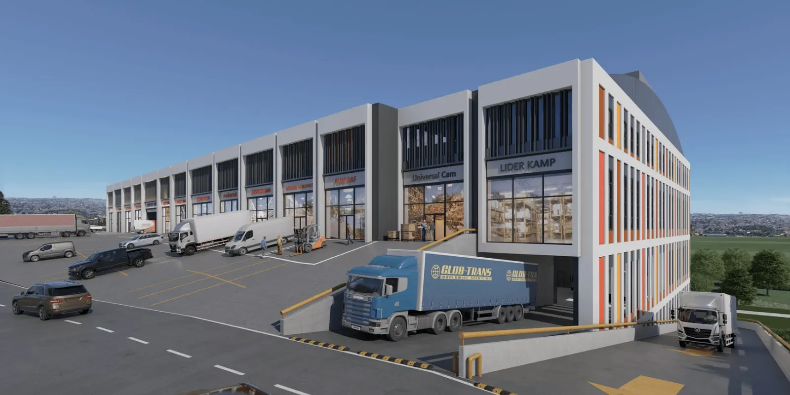 Truck ramp and loading area at Basaksehir Ticarethane