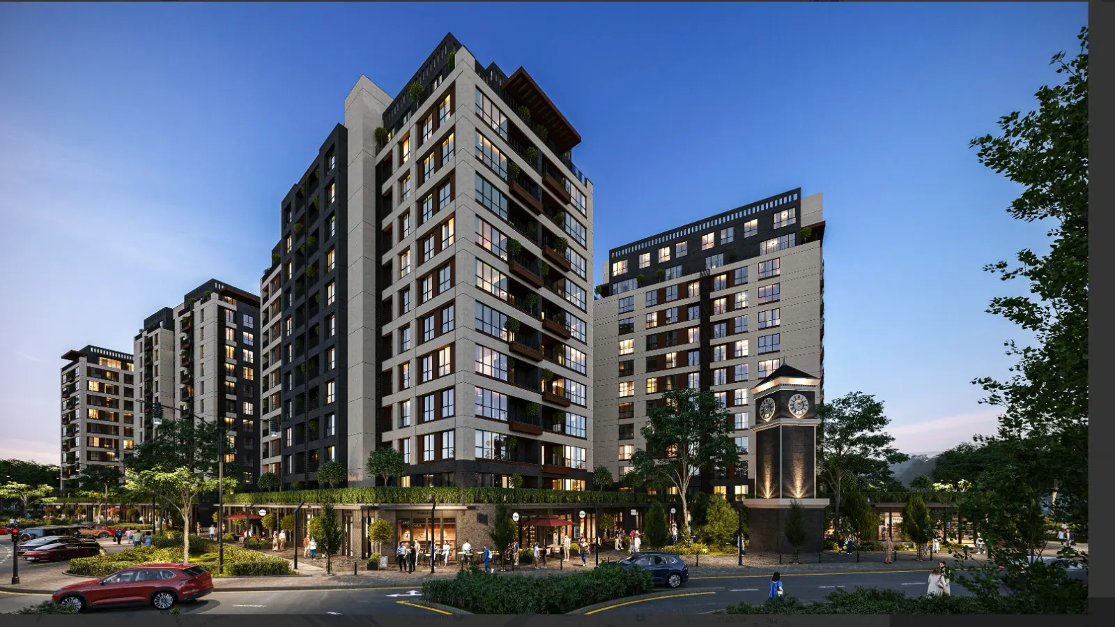 Bati Atasehir Evleri at dusk