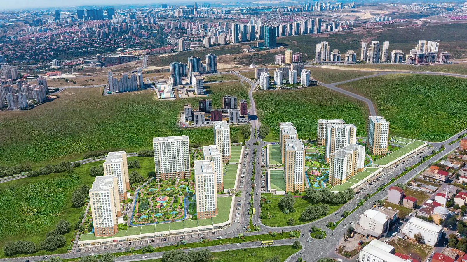 Bizim Evler 11 and Ispartakule from the air