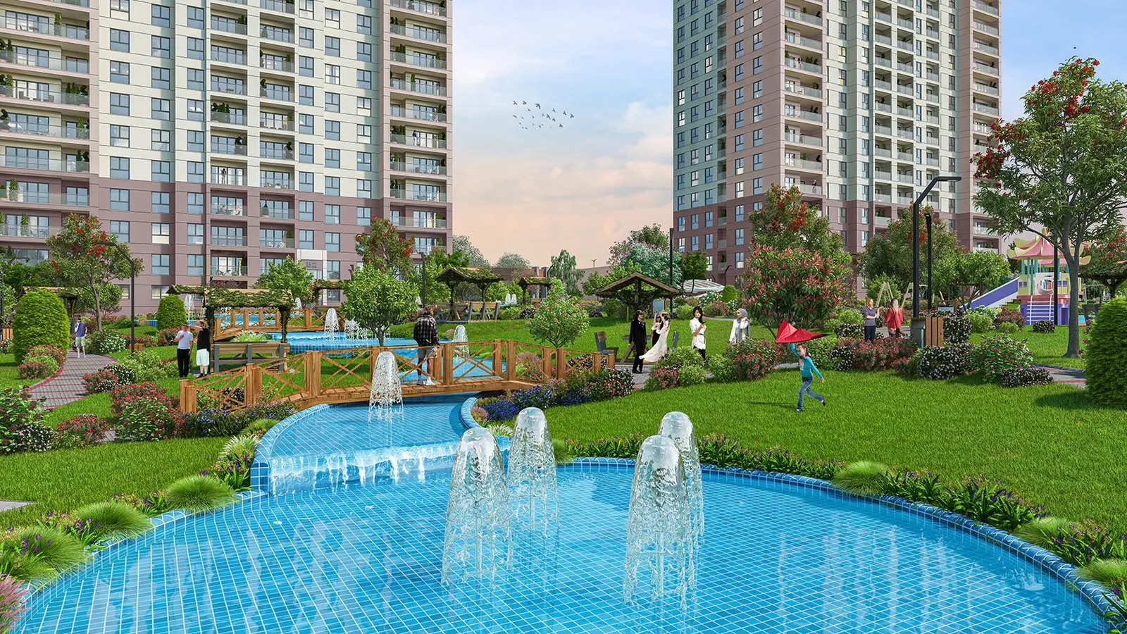 Ornamental pool at Bizim Evler 11