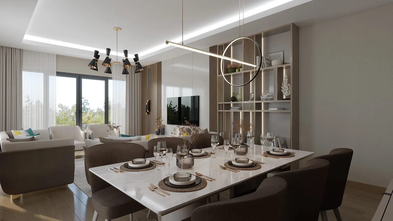 Living and dining room of a Bizim Evler 11 apartment