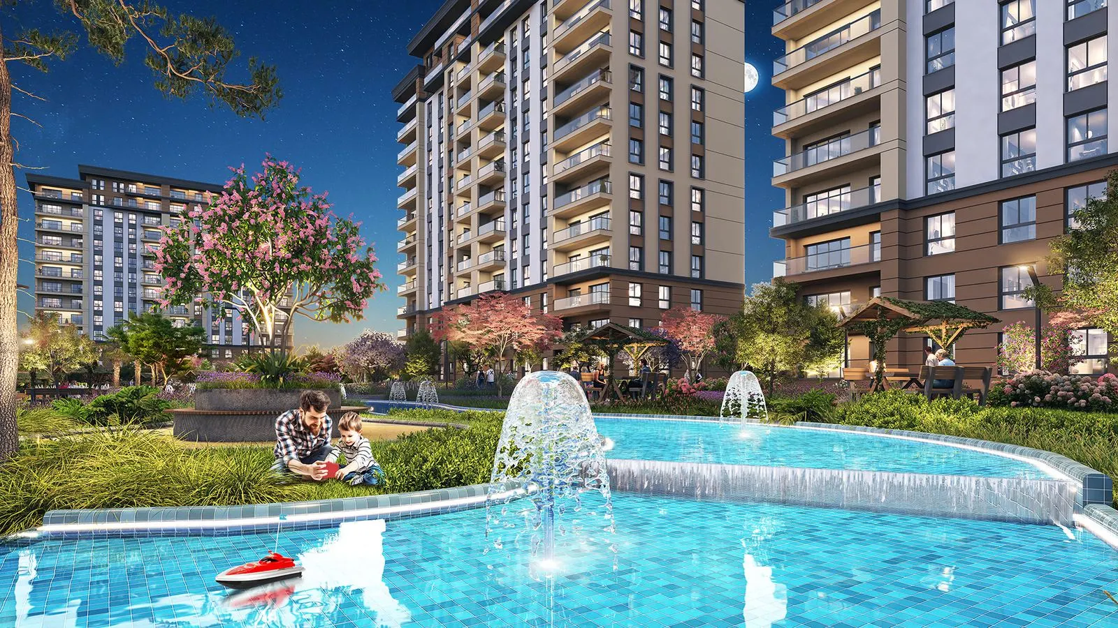 Fountain pool at Bizim Evler 12