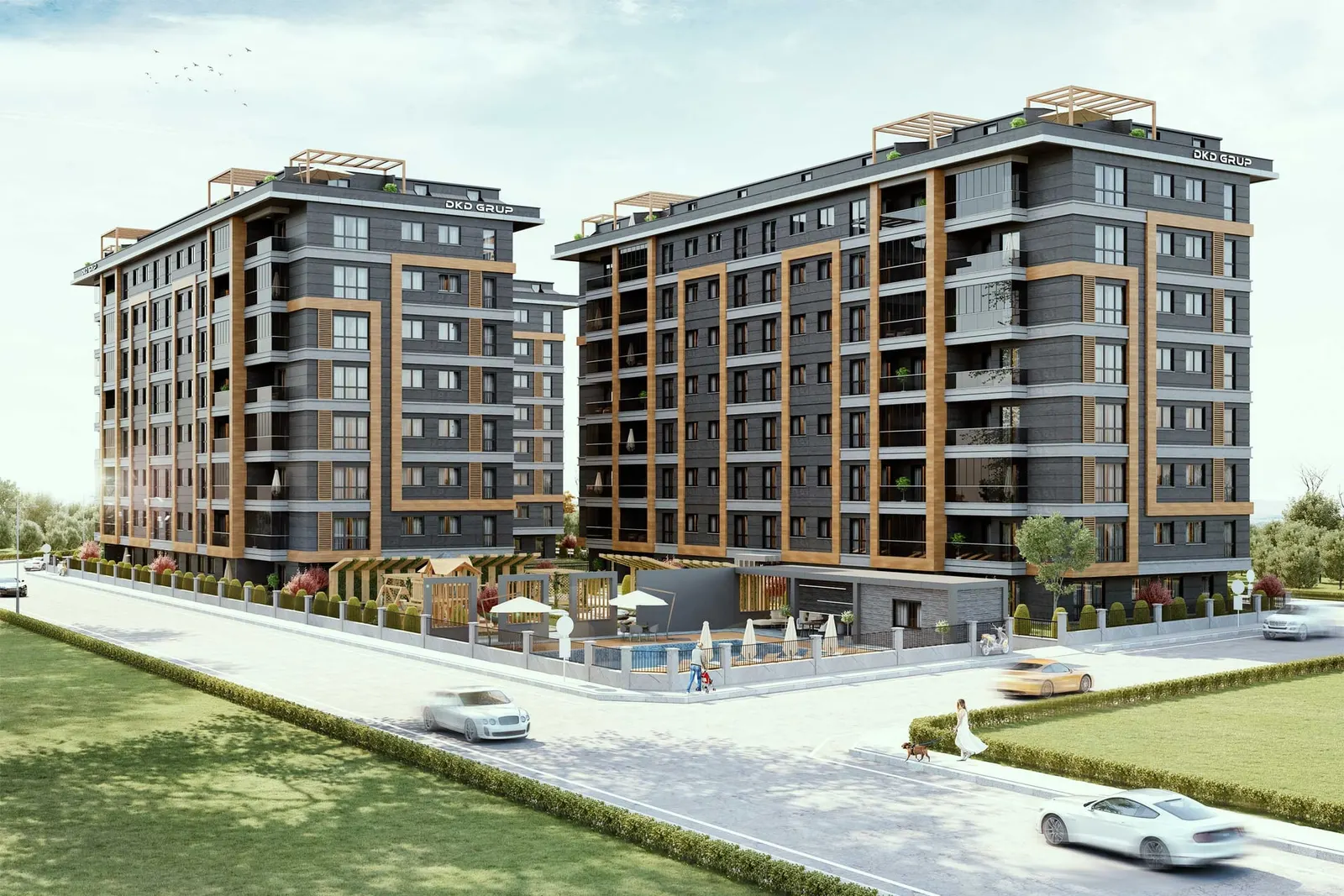 Capella Exclusive Tuzla blocks seen from the street corner
