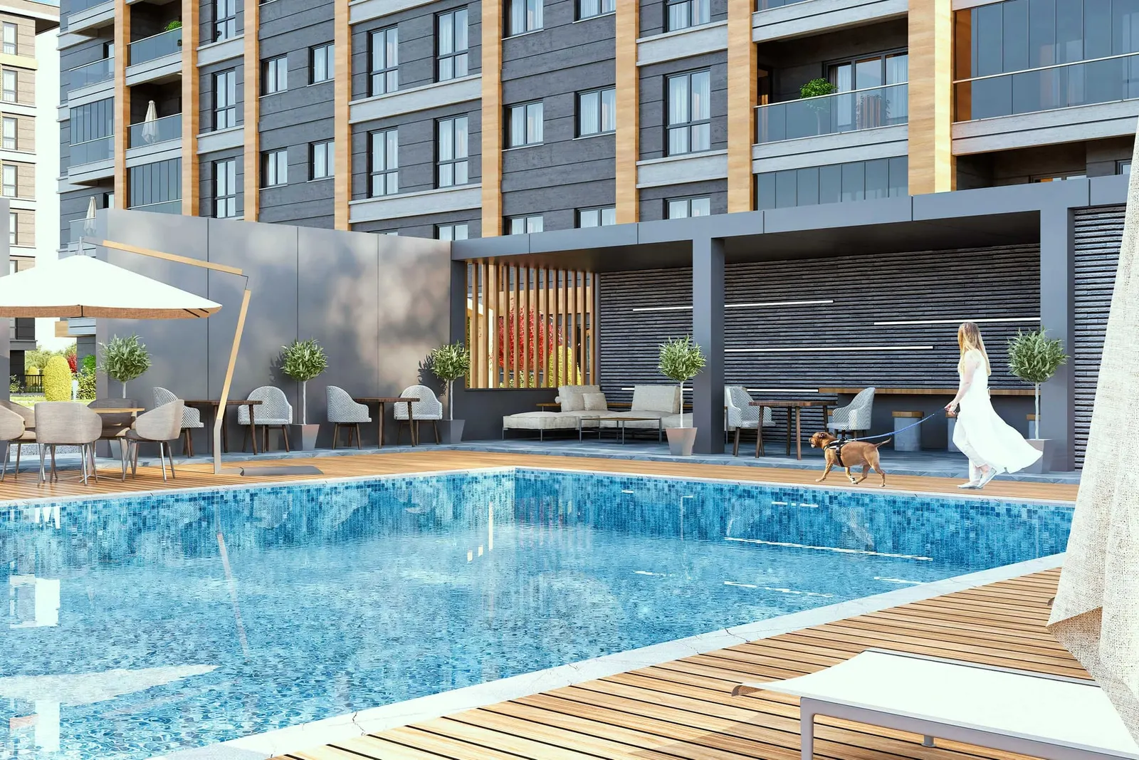 Outdoor pool and terrace at Capella Exclusive Tuzla