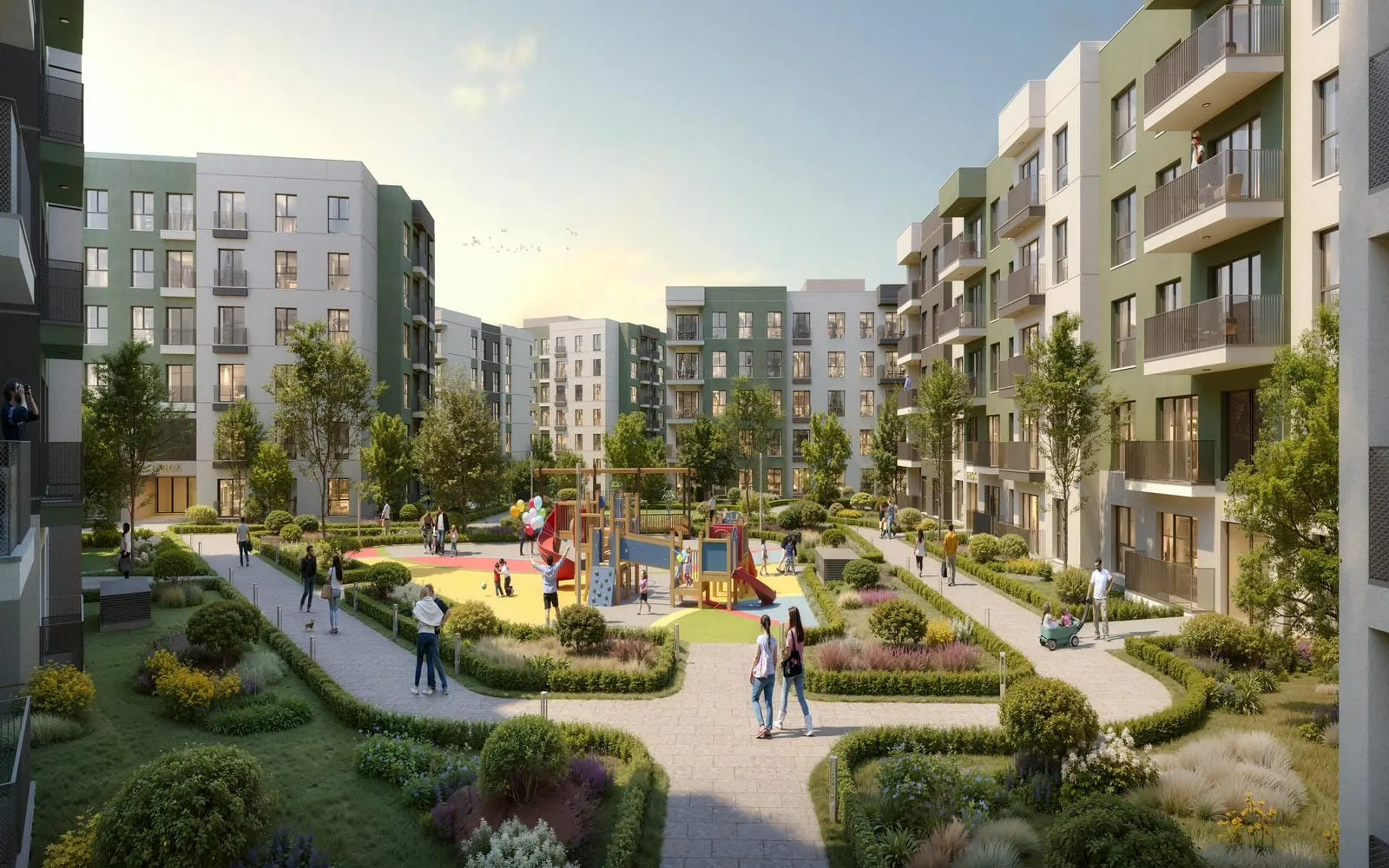 Gardens between the Damla Kent blocks