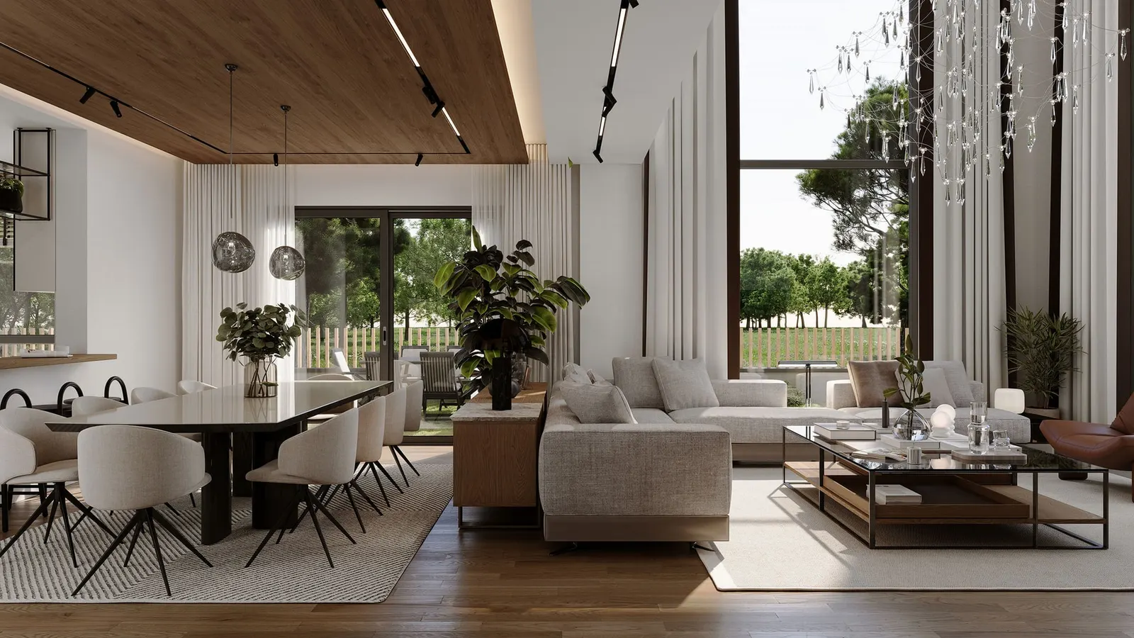 Living and dining room in a Demirhan Fuente duplex