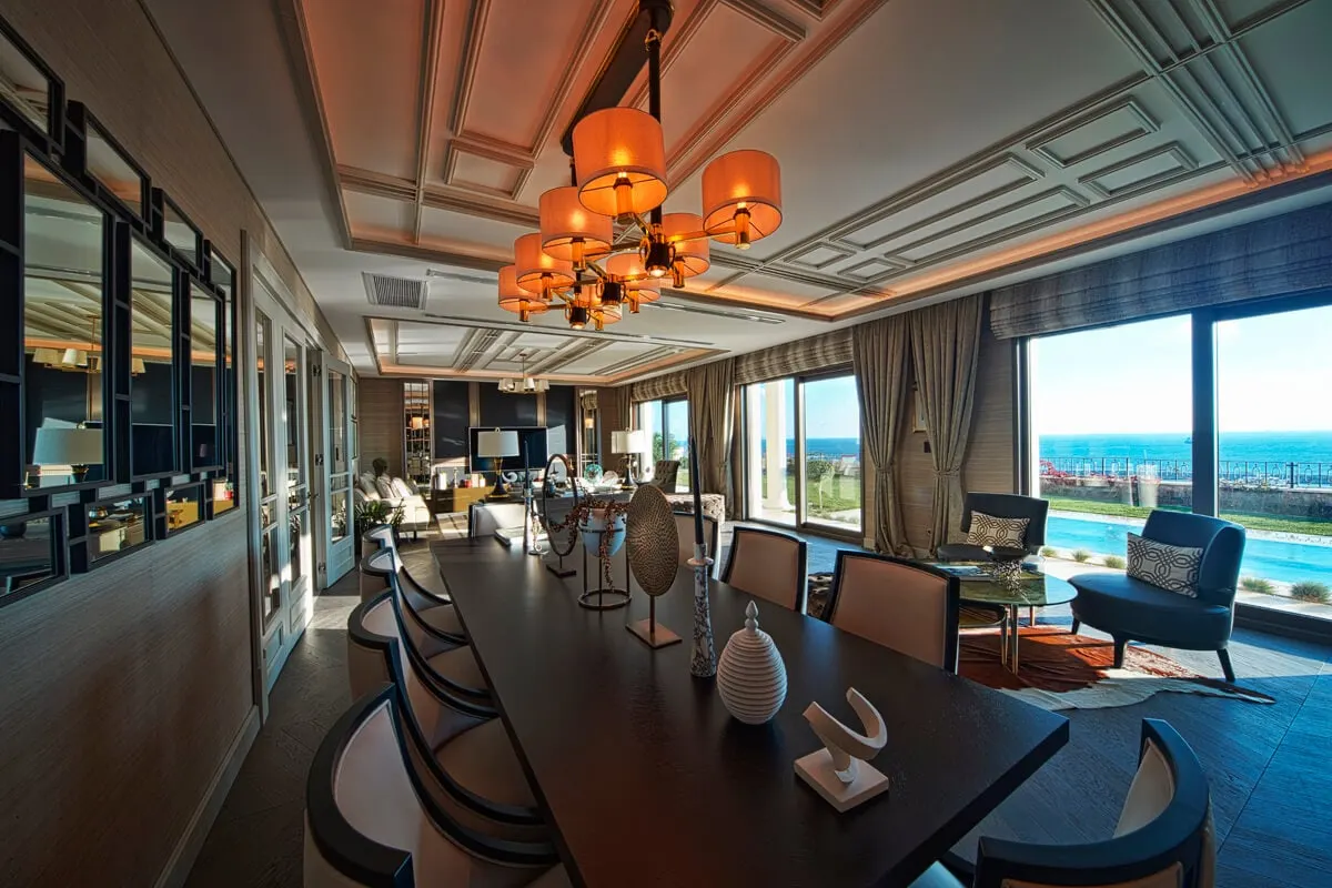 Dining area in the Deniz Istanbul Marina Evleri show villa