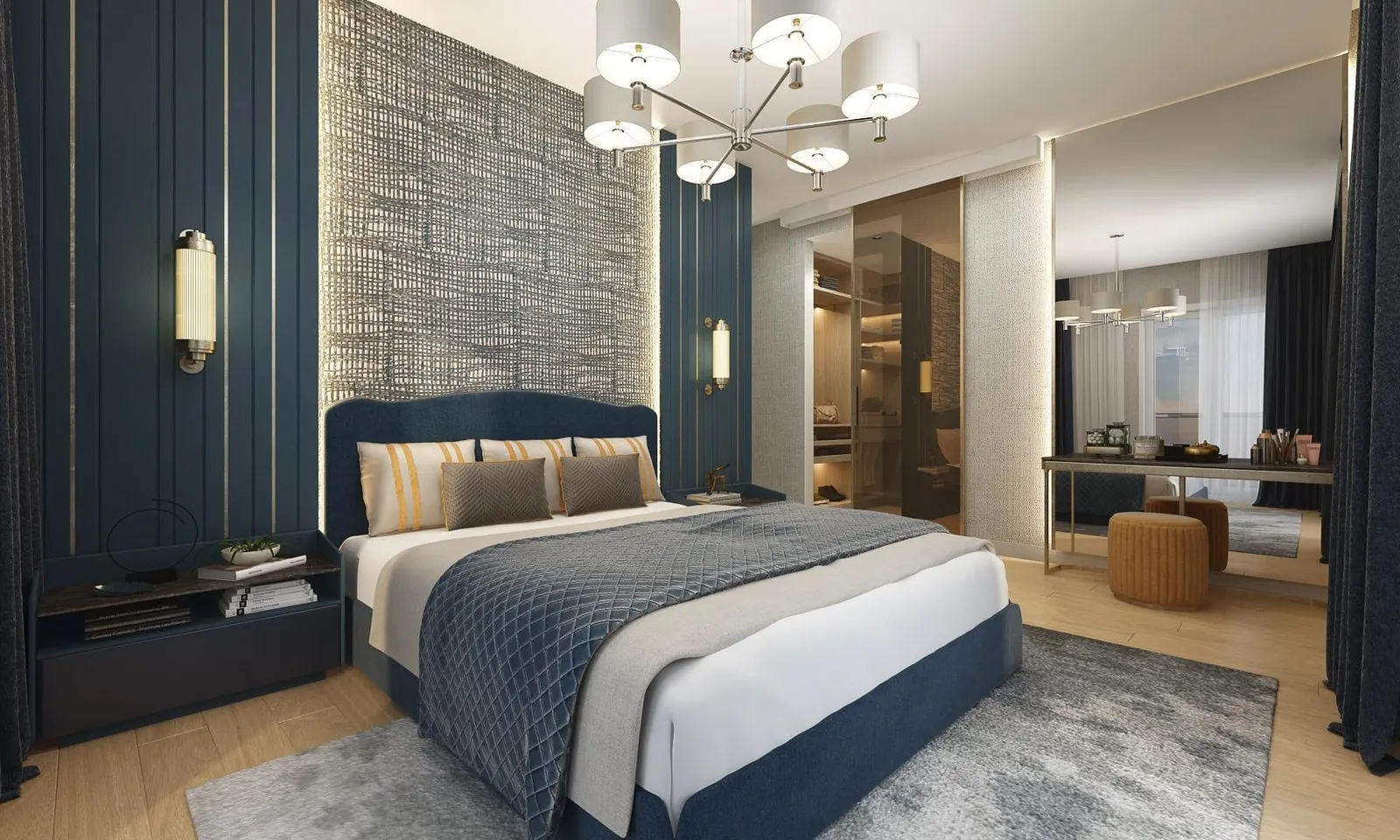 Main bedroom in a Deniz Istanbul Marina Rezidans apartment