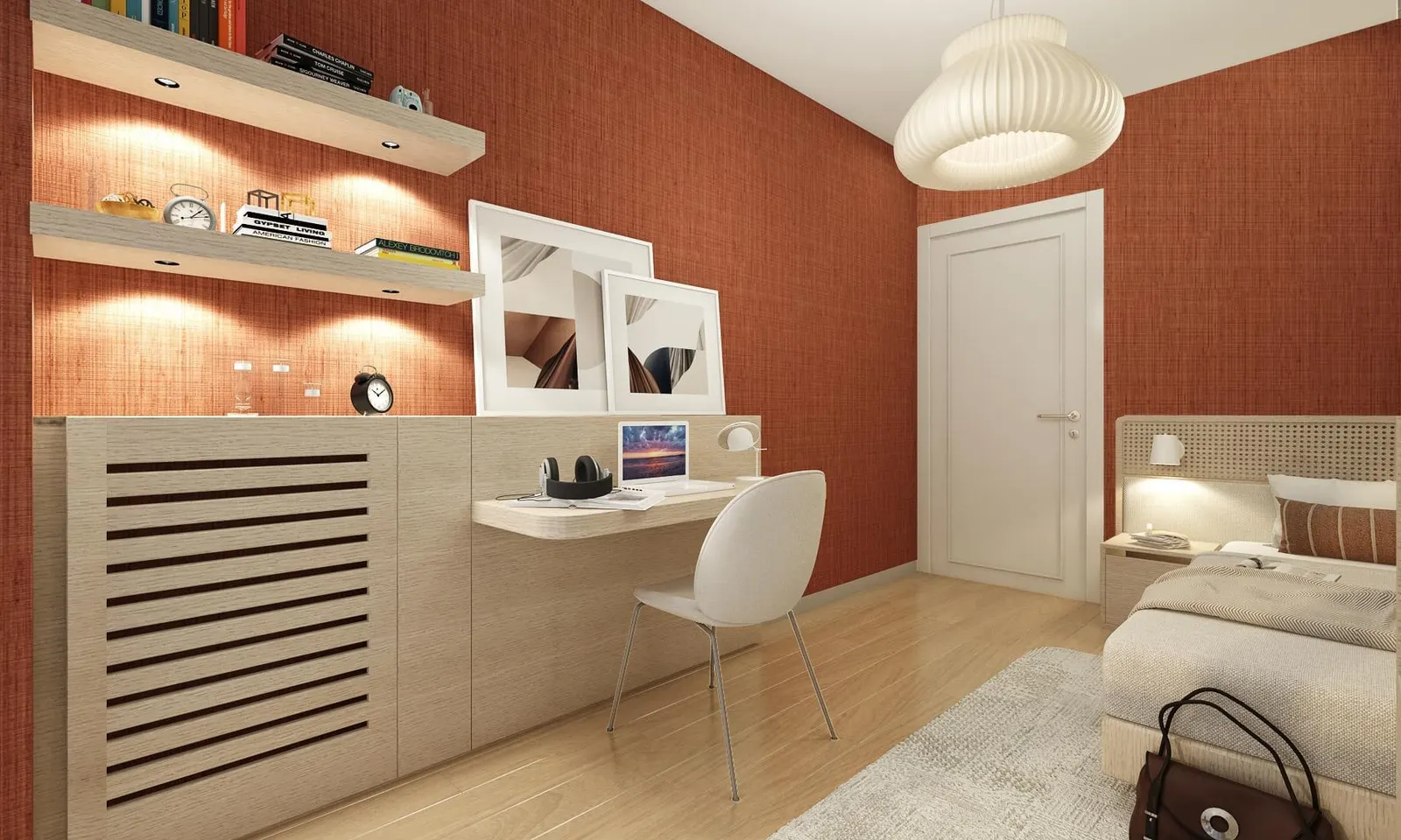 Children's room with a study desk in a Deniz Istanbul Marina Rezidans apartment