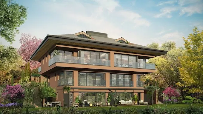 Villa block with gardens at Denizkoru Sariyer