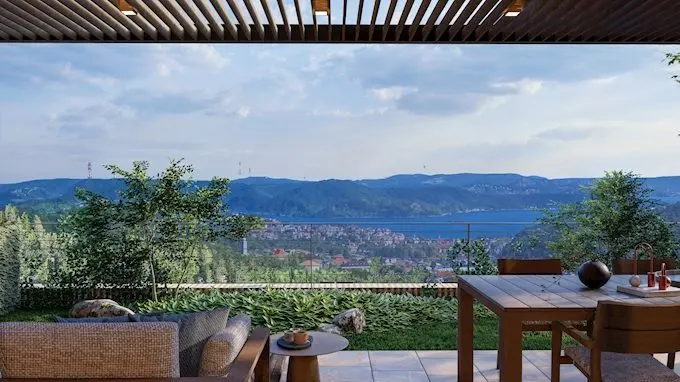 Terrace with a Bosphorus view at Denizkoru Sariyer