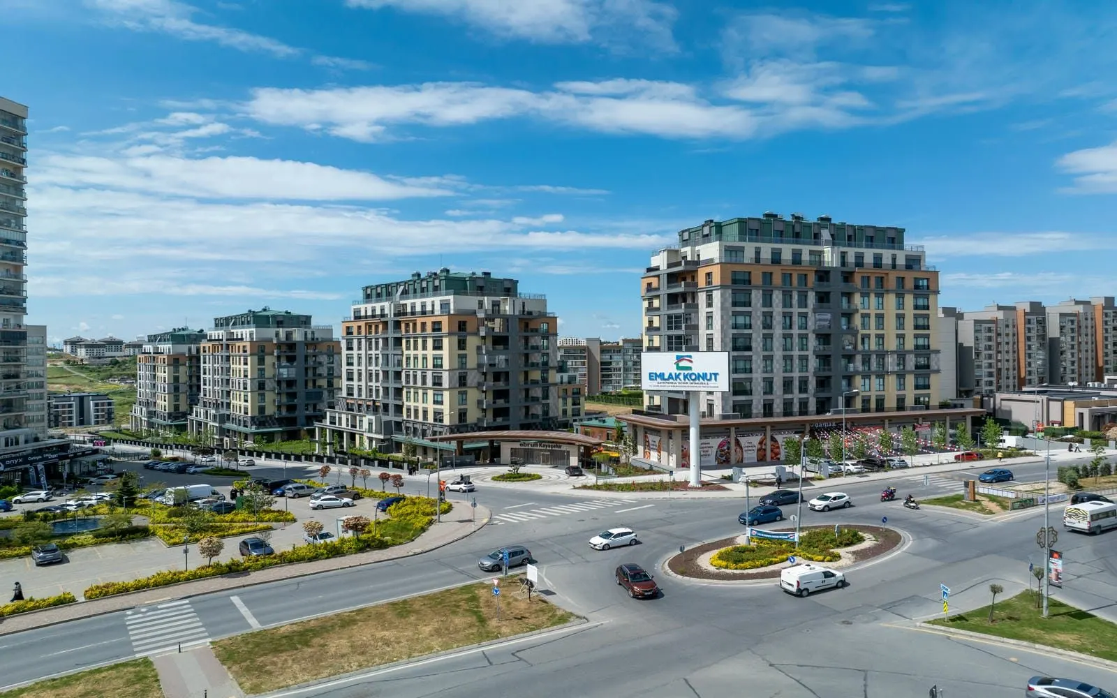 Ebruli Kayasehir seen across the roundabout