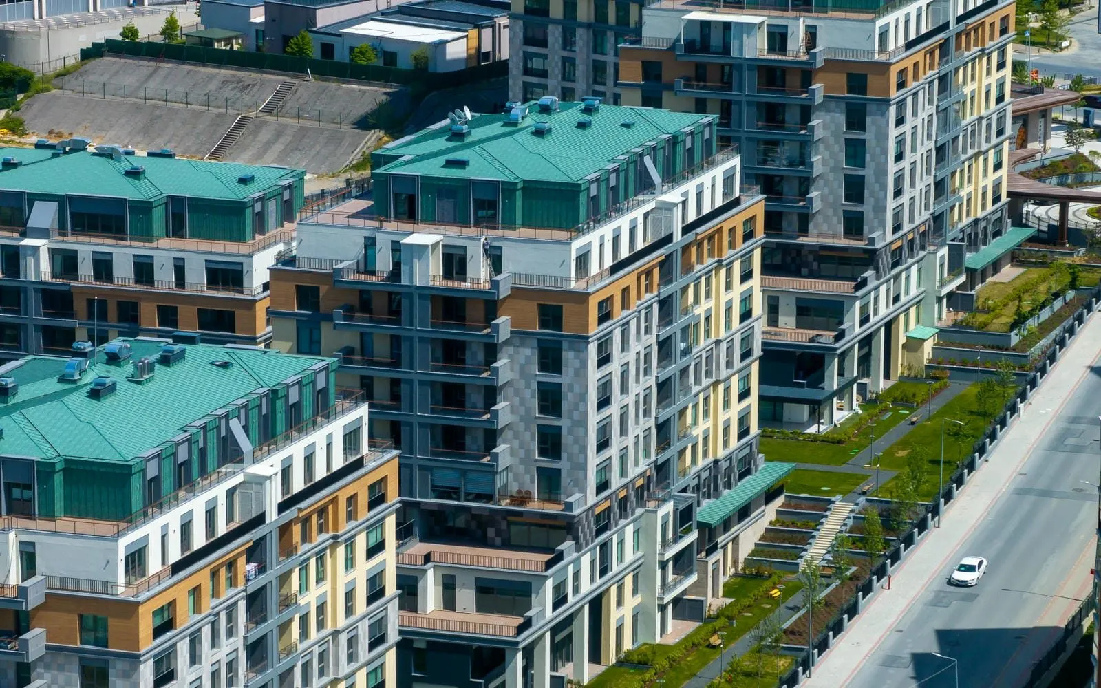 Roofs and facades of the Ebruli Kayasehir blocks